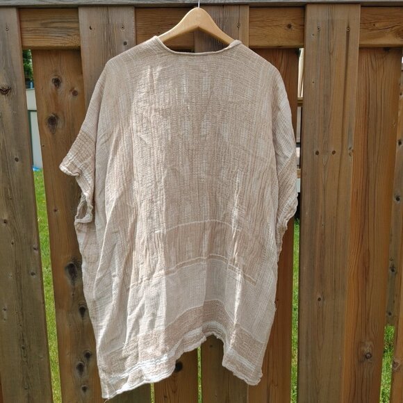 ROOTS CANADA Summer Wrap Beach Coverup Size Large Oatmeal White - Picture 4 of 4